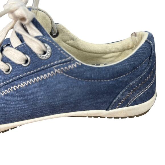 Taos Footwear Star Blue Canvas Lace Up Sneakers Casual Womens Shoes sz 8 - Picture 4 of 16